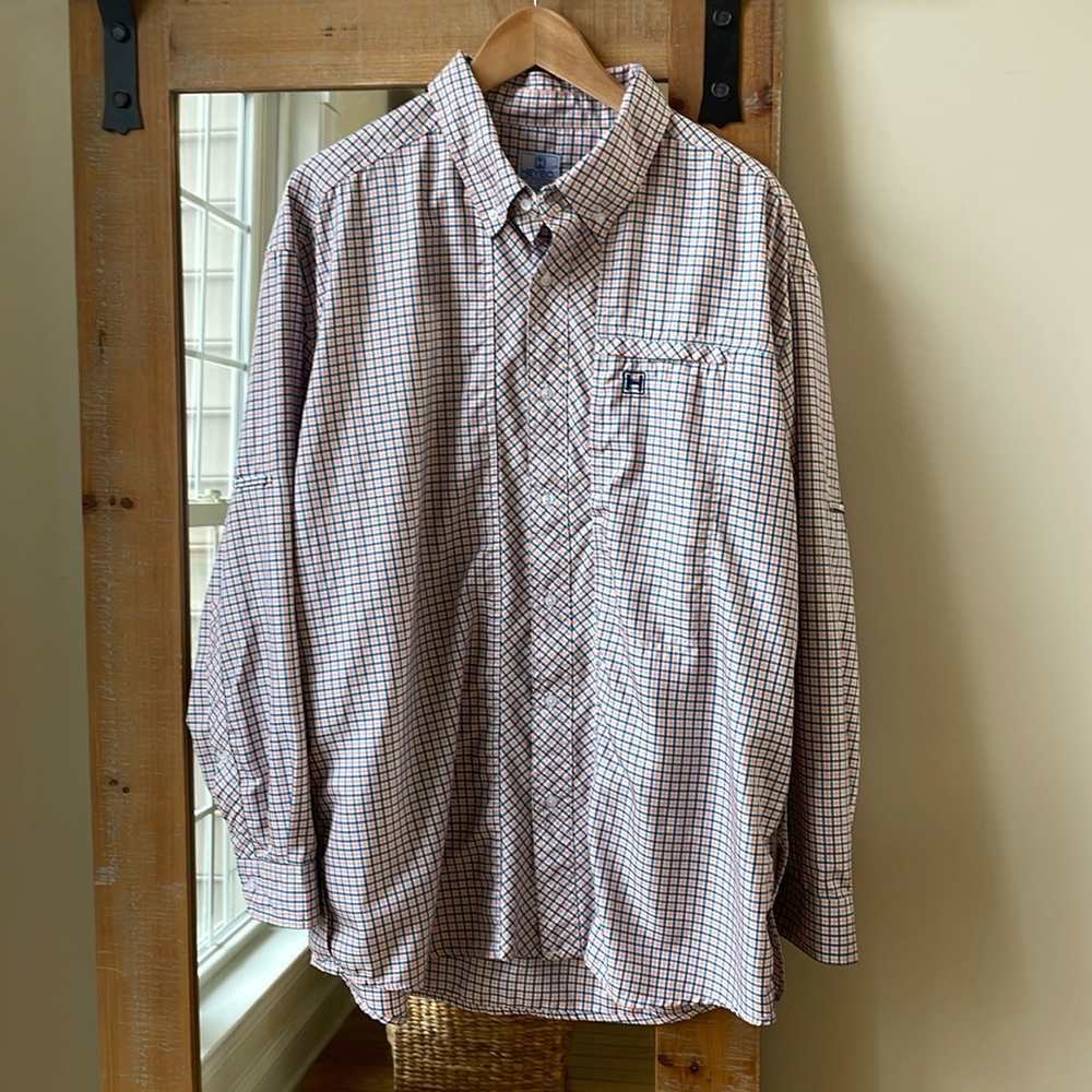 HEYBO Plaid Performance Fishing Shirt Size L